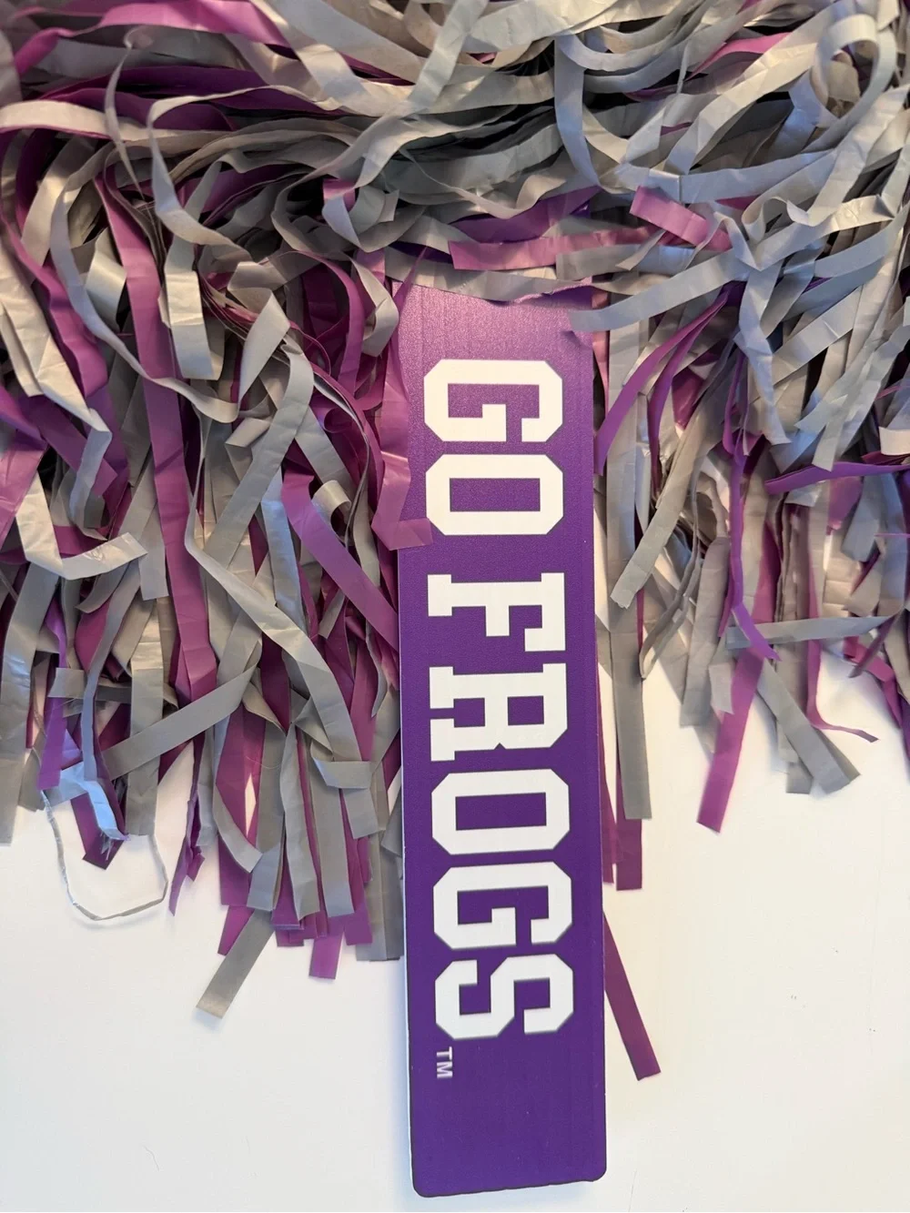 TCU Fan Bundle- Pennant, mini football, foam finger, Pom-Pom, & straw topper